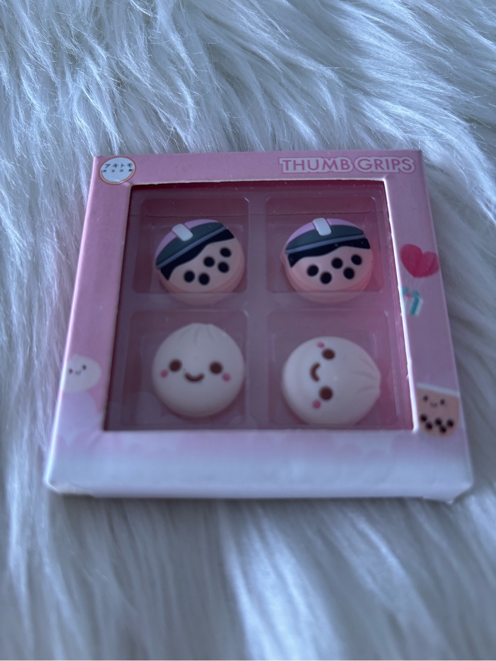 NEW Cute Pink Dumpling & Bubble Tea Boba Thumb Grips for Controllers - Picture 1 of 3